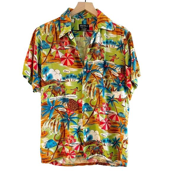 Vintage National Sport Shirts by Manhattan Jamaica Pattern Tropical Shirt - Picture 2 of 6